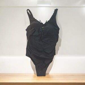 Kona Sol Black One Piece Swimsuit with Sleek Design